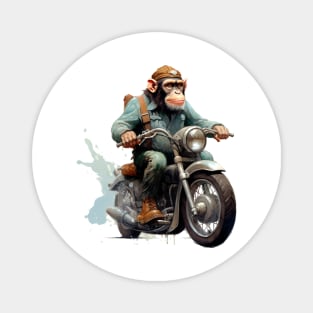 Monkey Biker Retro Motorcycle Magnet